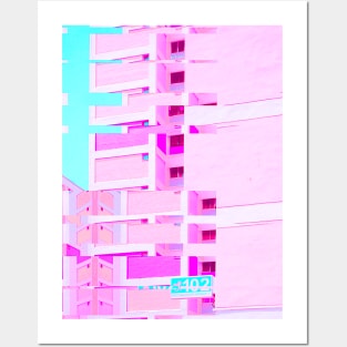 Apartment Building Trippy Vaporwave Glitch Art Posters and Art